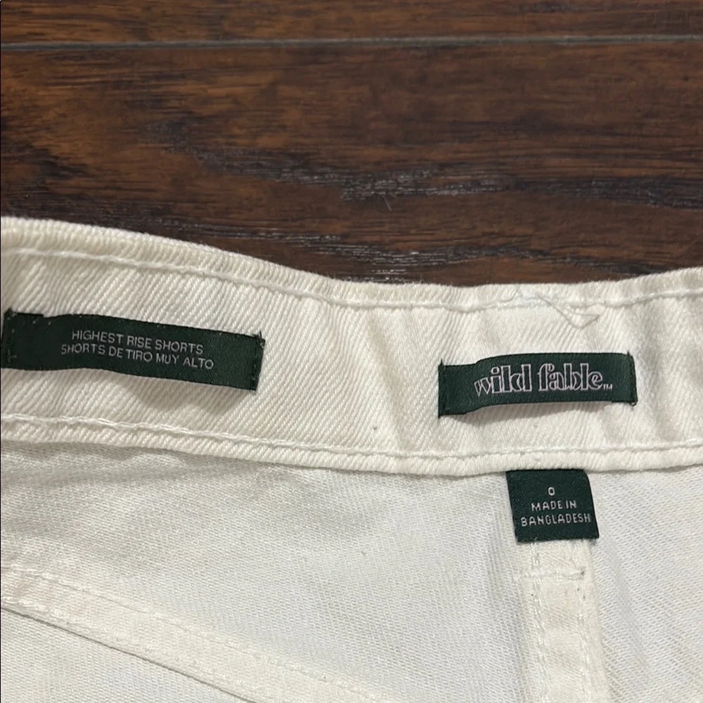 Wild Fable White Jean Shorts Distressed Frayed Hem